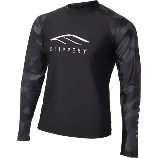Slippery Rashguard Short-Sleeve Underwear - Black/Camo
