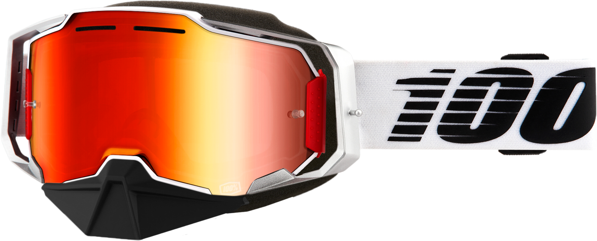 100% Armega Snowmobile Goggles Lightsaber / Mirror Red Lens
