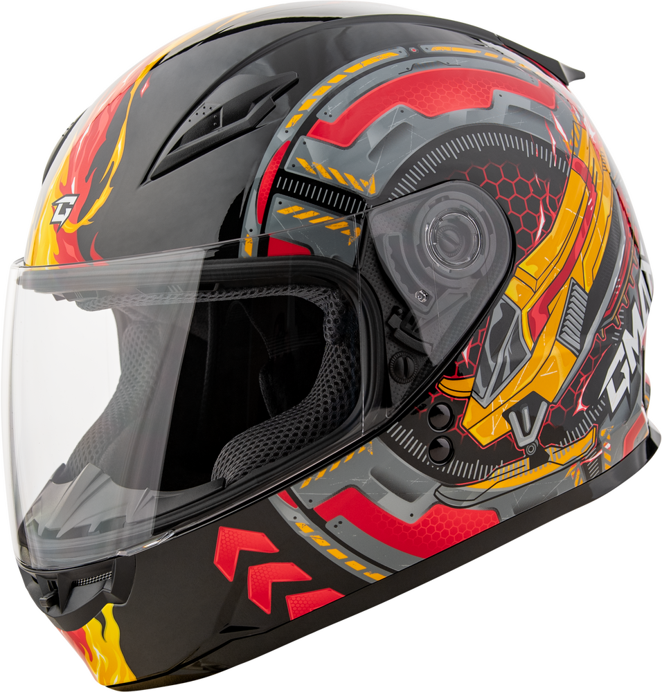 GMAX Youth GM-49Y Charge Helmet Black/Red/Yellow