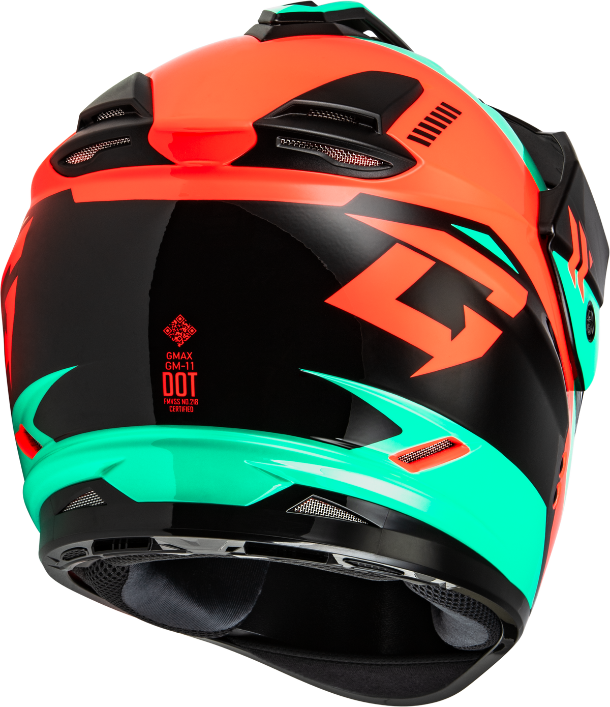 GMAX GM-11S Ronin Helmet W/Electric Shield Black/Aqua/Coral