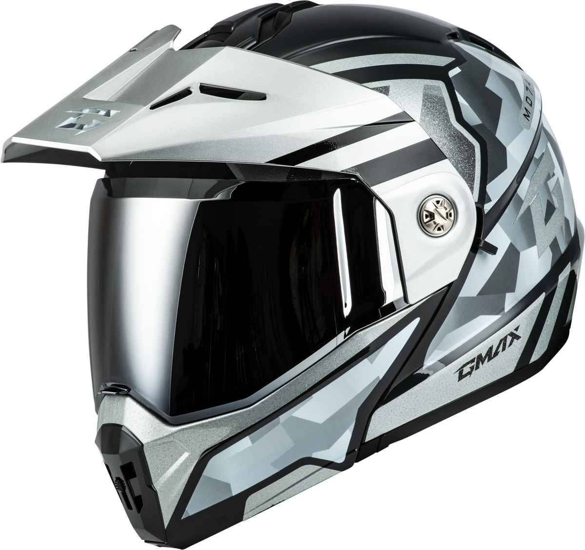 GMAX MD-74 Striker Modular Helmet CLOSEOUT Silver/Blue Metallic