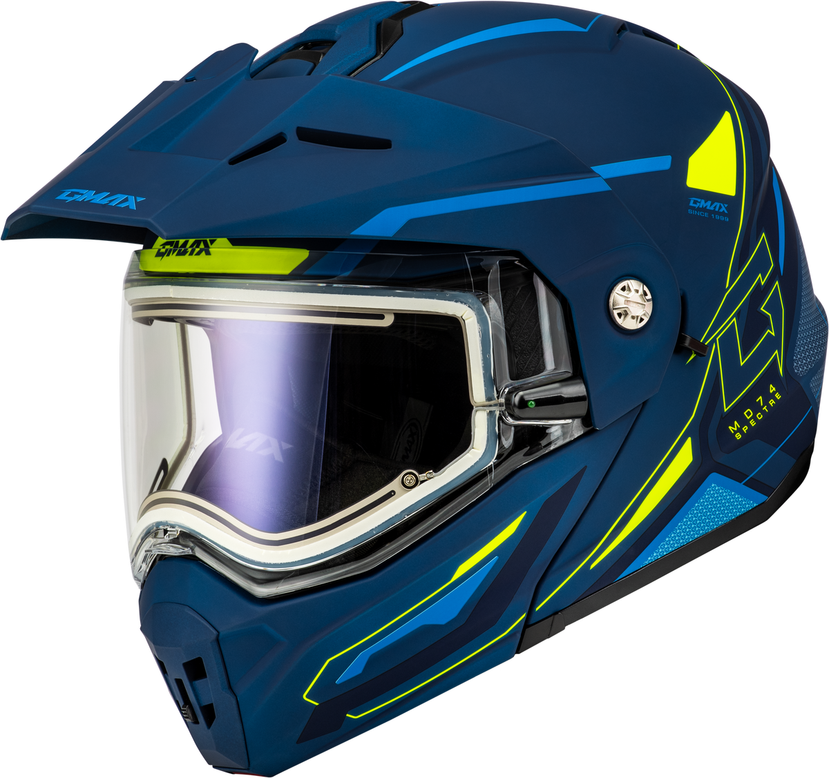 GMAX MD-74S Spectre Modular Helmet w/Electric Shield Matte Blue/Green