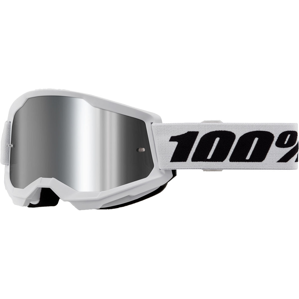 100% Strata 2 Goggles White / Mirror Silver Lens