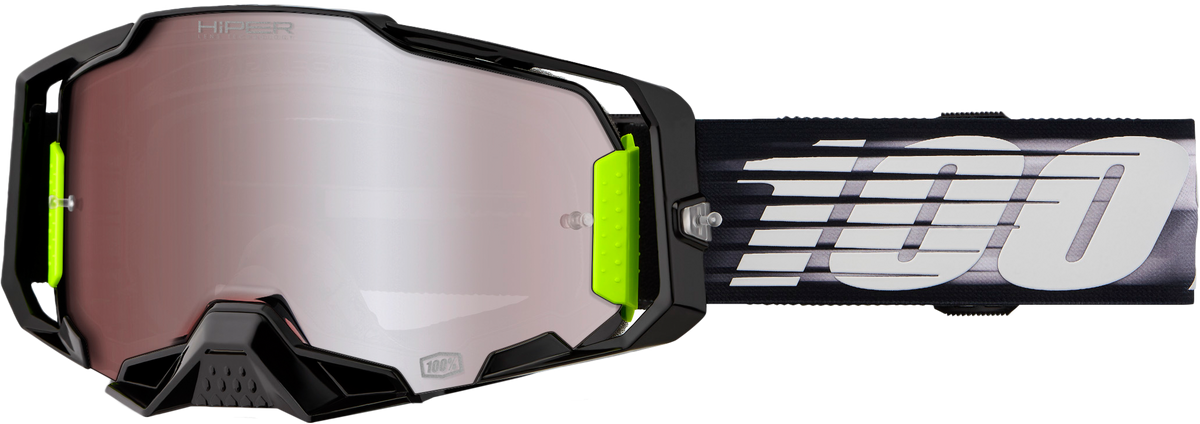 100% Armega Goggles CLOSEOUT Lightspeed / HiPER Silver Flash Lens
