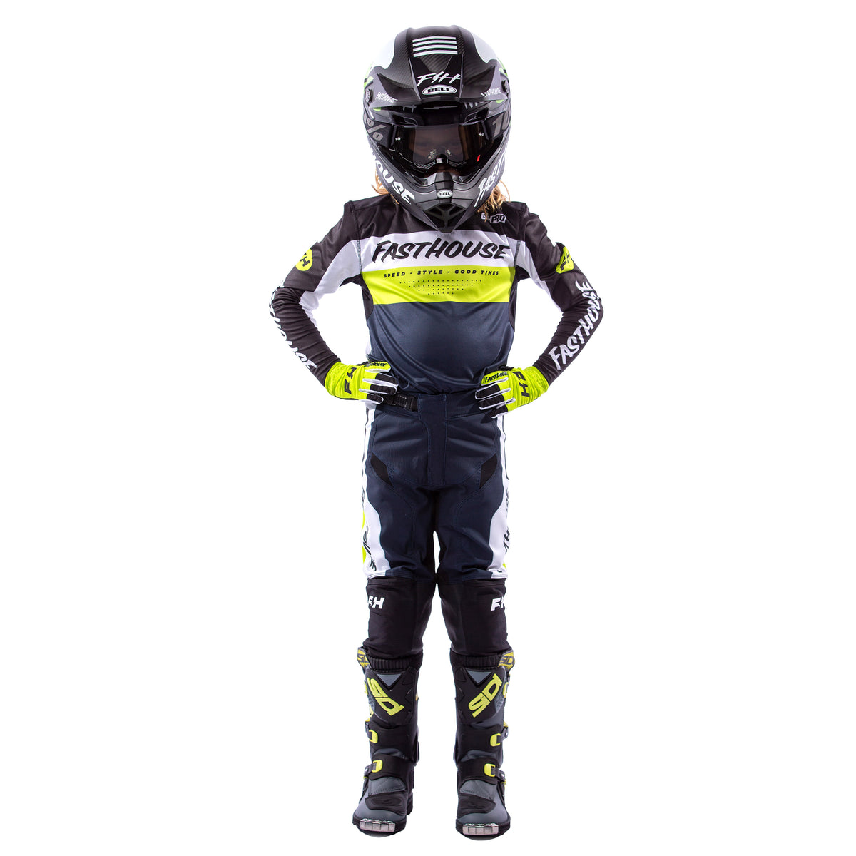 Fasthouse Racing Grindhouse Pro DaytonaMX Gear Set - Black/Flo Green
