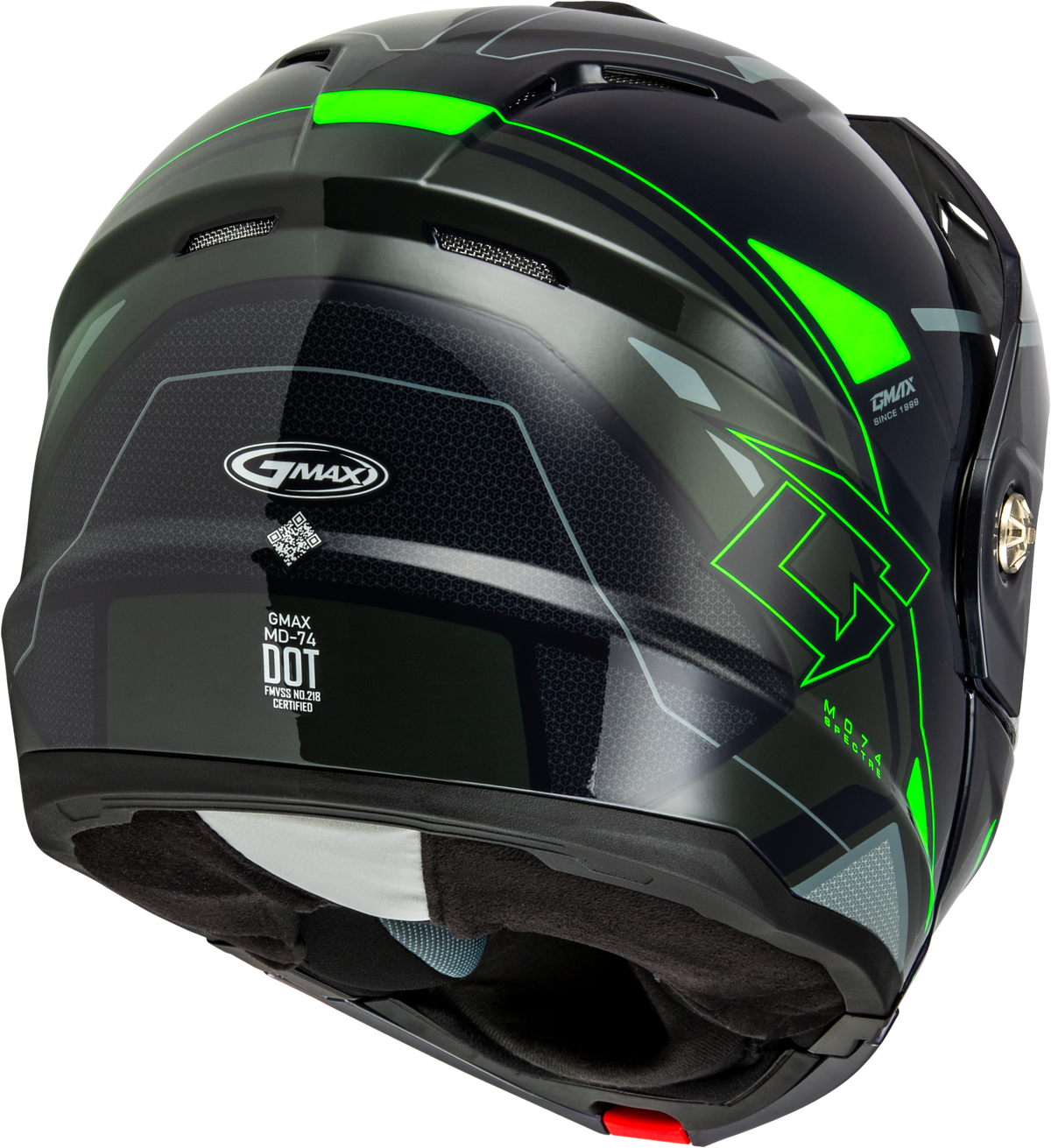 GMAX MD-74S Spectre Modular Helmet w/Electric Shield Grey/Neon Green