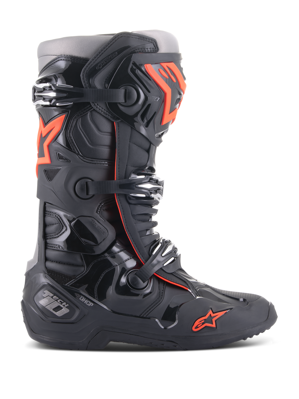 Alpinestars Tech 10 Boots CLOSEOUT - Black/Red Fluo