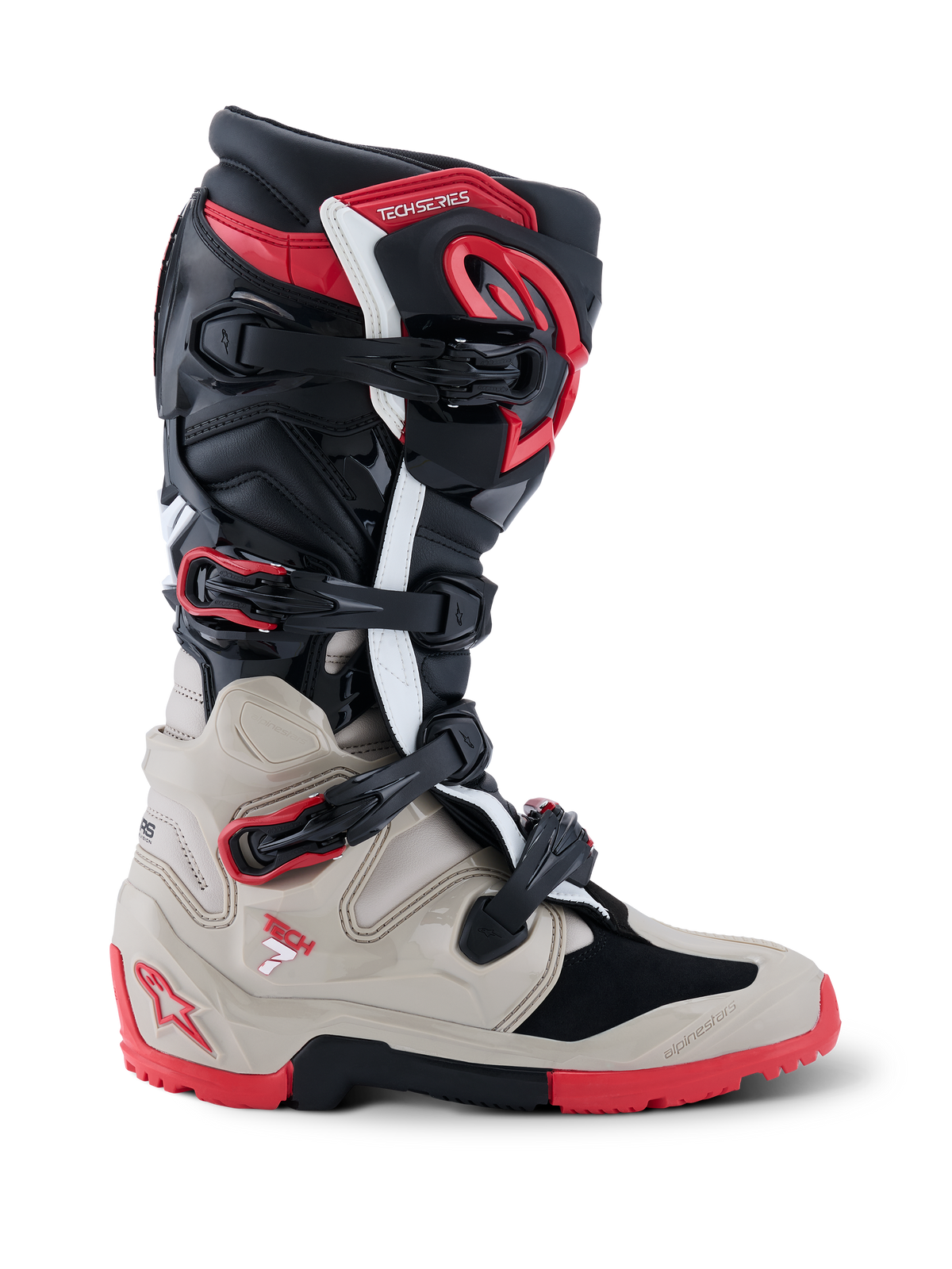 Alpinestars 2026 Tech 7 Enduro Boots - Black/Light Gray/Bright Red