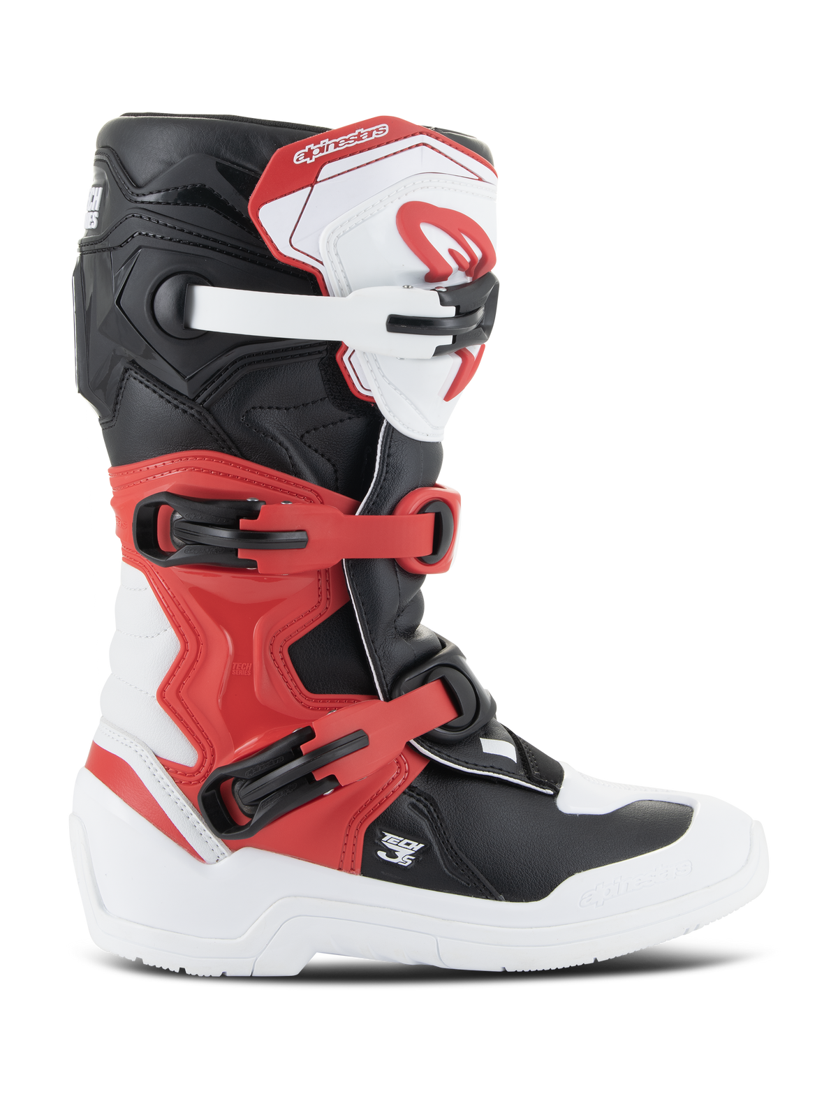 Alpinestars Youth Tech 3S Boots - White/Black/Bright Red