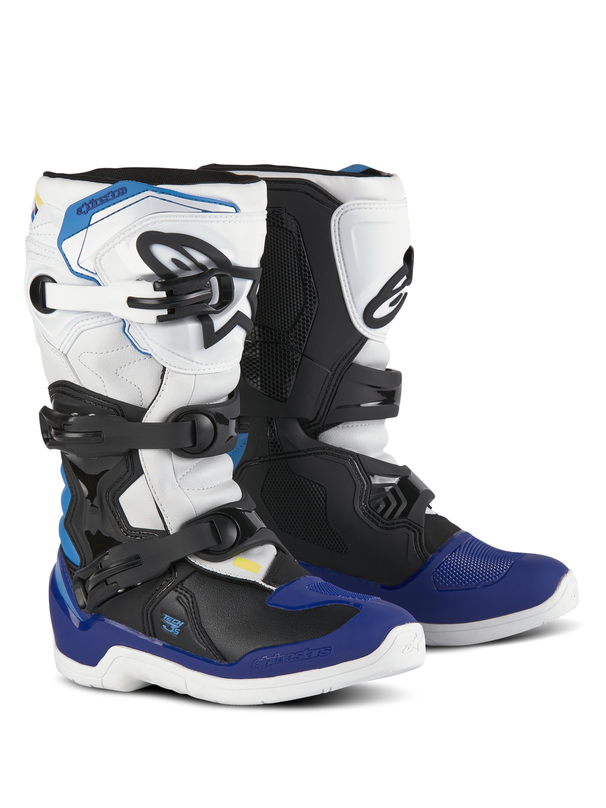 Alpinestars Youth Tech 3S Boots - White/Black/Enamel Blue