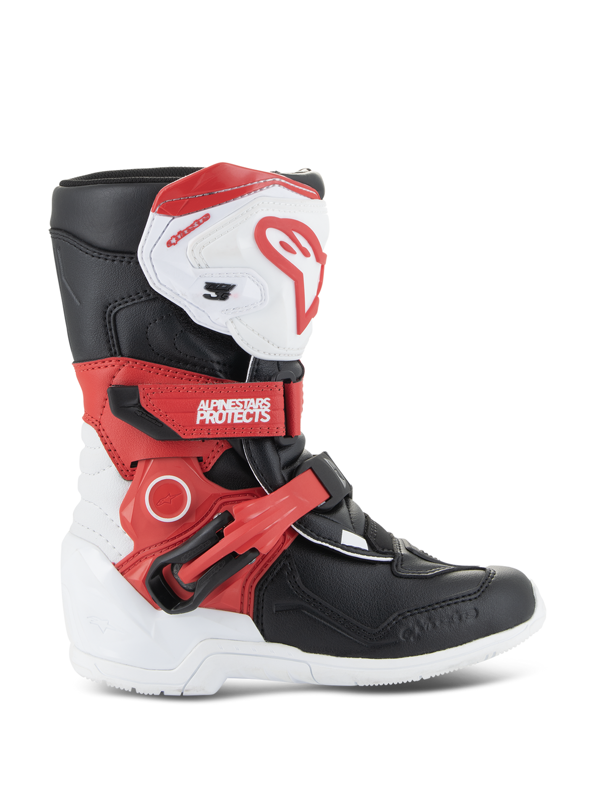 Alpinestars Kids Tech 3S Boots - White/Black/Bright Red
