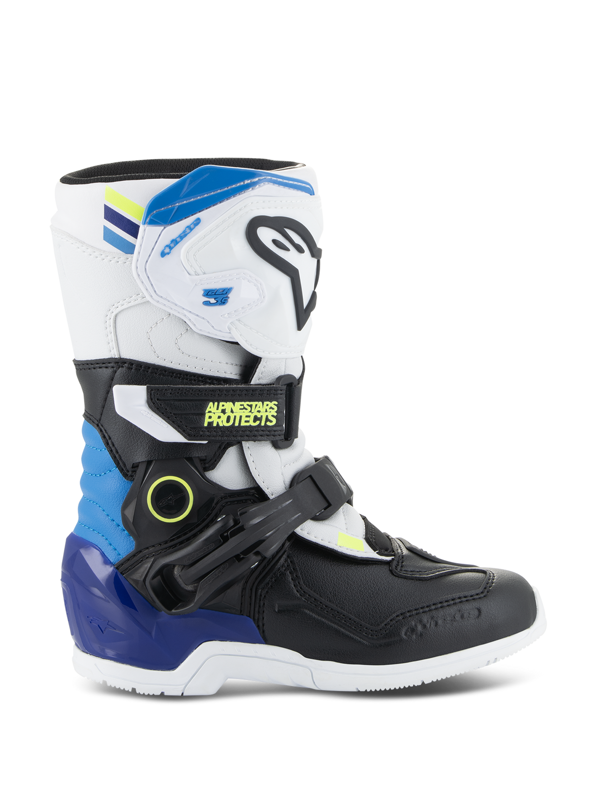 Alpinestars Kids Tech 3S Boots - White/Black/Enamel Blue