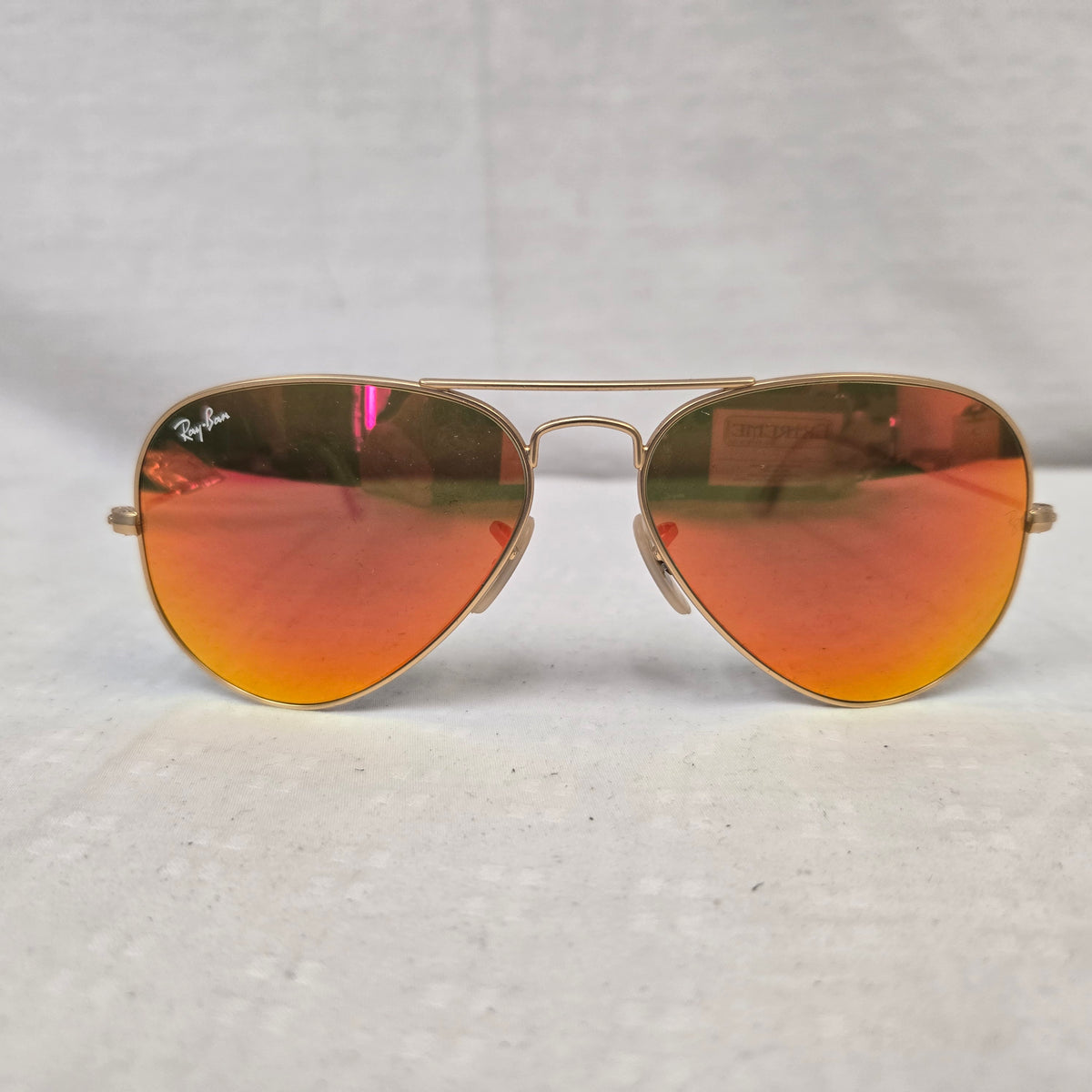 Ray Ban Aviator Large Metal Sunglasses Arista Gold w/ Orange Fire Lens RB3025 112/69