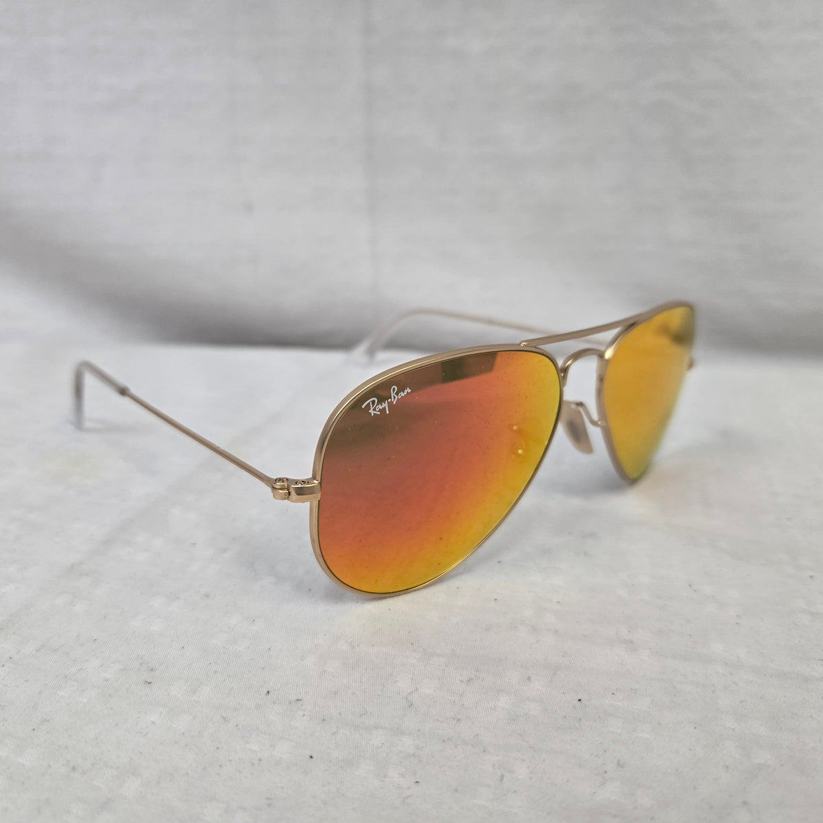 Ray Ban Aviator Large Metal Sunglasses Arista Gold w/ Orange Fire Lens RB3025 112/69