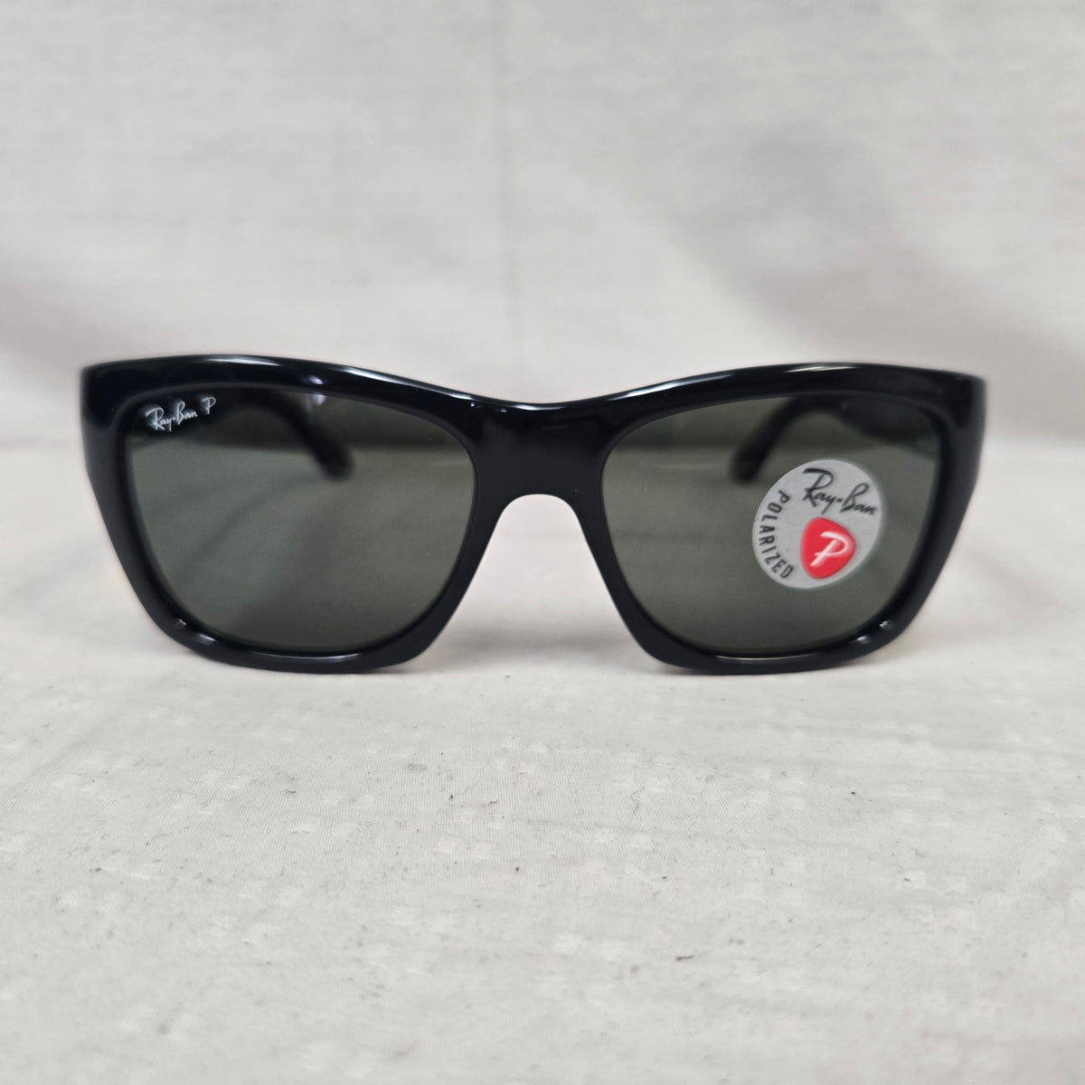Ray Ban Sunglasses in Polished Black and Green Polarized Lens RB4194-02 5317