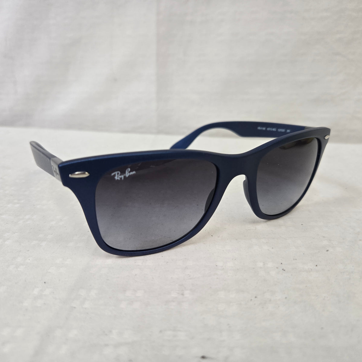 Ray Ban Liteforce Wayfarer Sunglasses Blue / Polarized Dark Grey Gradient Lens RB4195