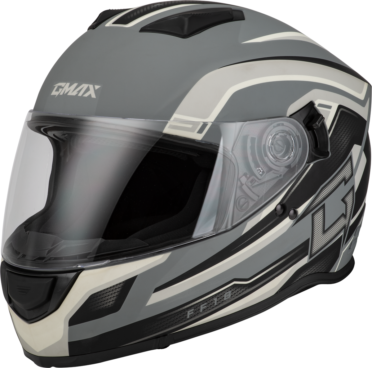GMAX FF-18 Drift Helmet (2024) Matte Grey/Silver/Black