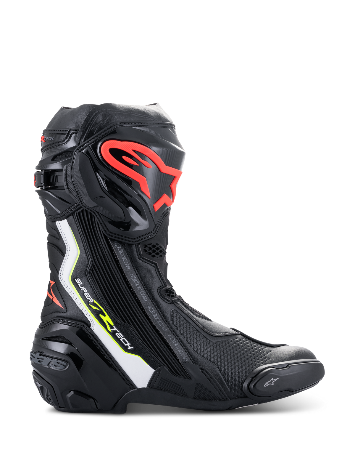 Alpinestars Supertech R Boots - Black/White/Red Fluo/Yellow Fluo