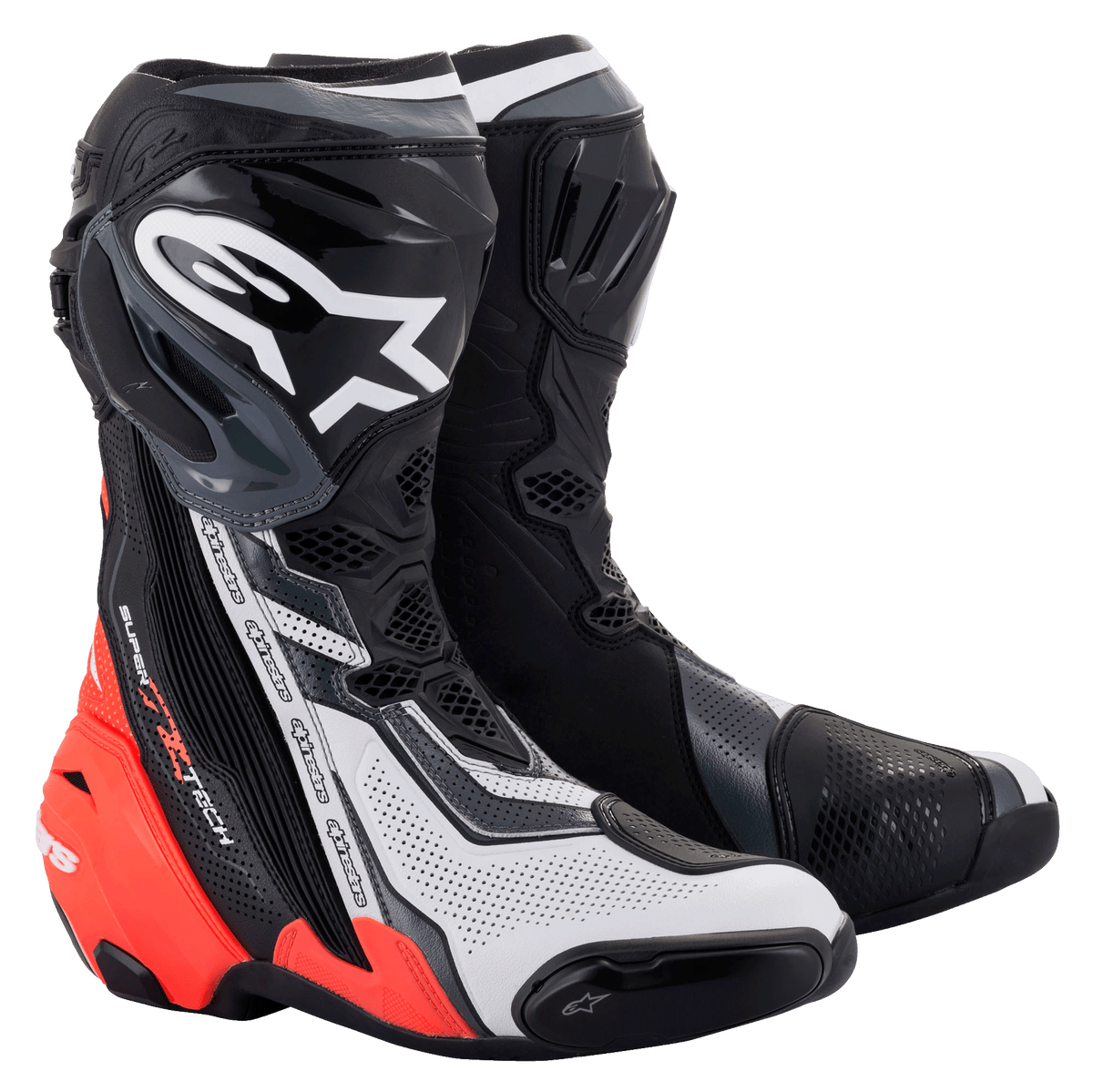 Alpinestars Supertech R Vented Boots - Black/Red Fluo/White/Gray