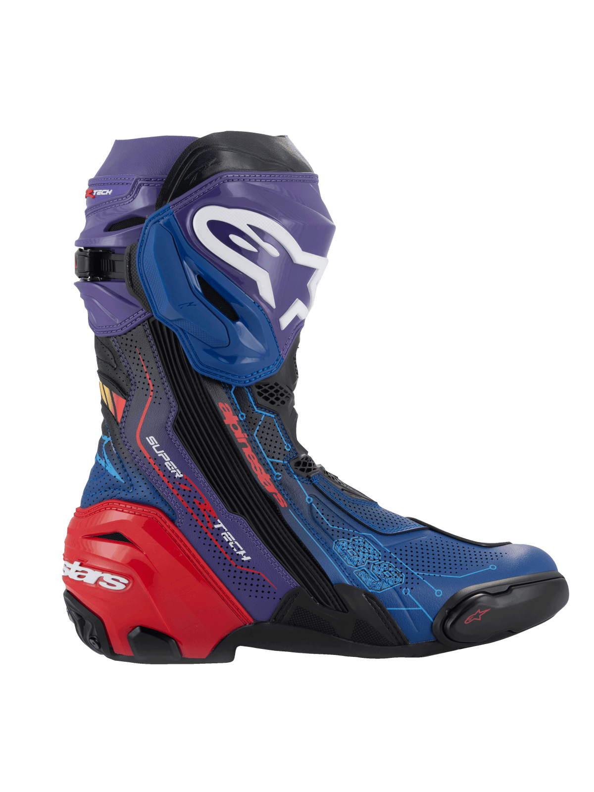 Alpinestars Supertech R LE Martinator R01 Vented Boots - Blue/Purple/Red/Black