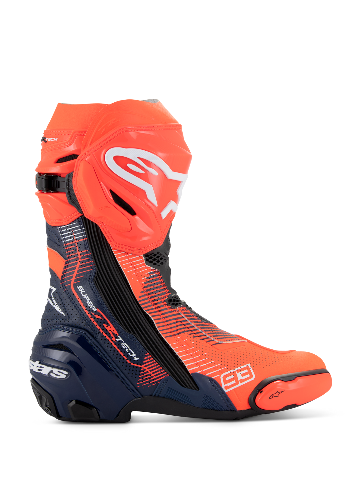 Alpinestars Supertech R Vented MM93 Replica Boots - Red Fluo/Dark Blue/Black