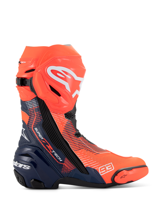 Alpinestars Supertech R Vented MM93 Replica Boots - Red Fluo/Dark Blue/Black