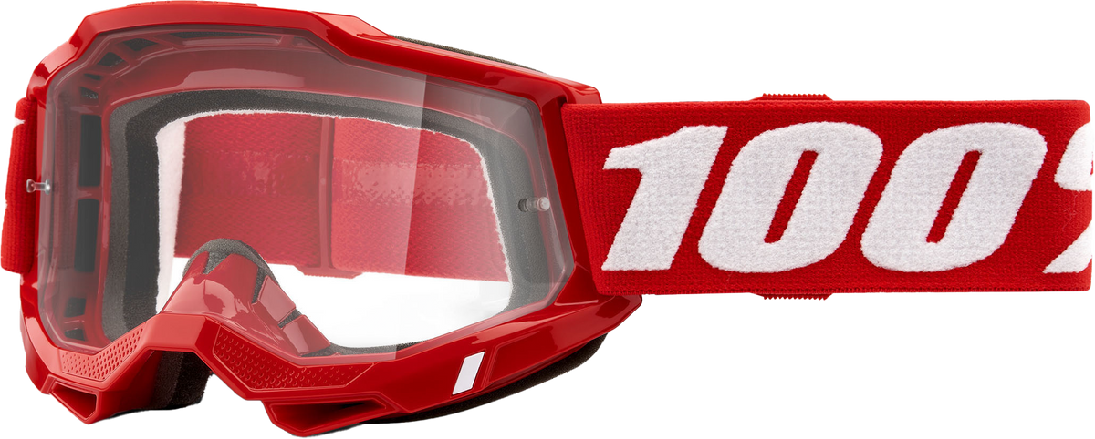100% Accuri 2 Goggles Neon Red / Clear Lens