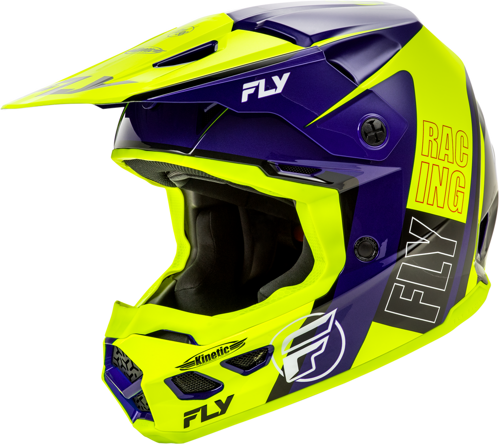 Fly Racing Kinetic Rally Helmet CLOSEOUT - Hi-Vis/Blue/Black