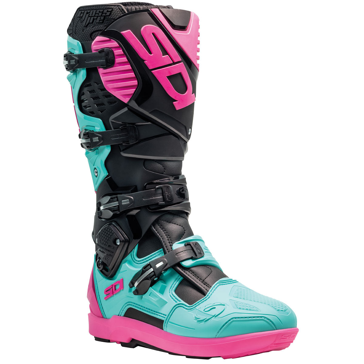Sidi Crossfire 3 SRS Boots - Black/Mint/Pink 
