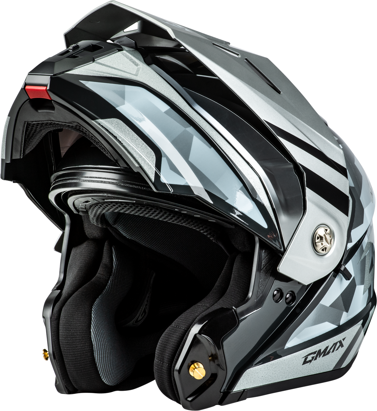 GMAX MD-74 Striker Modular Helmet Silver/Blue Metallic