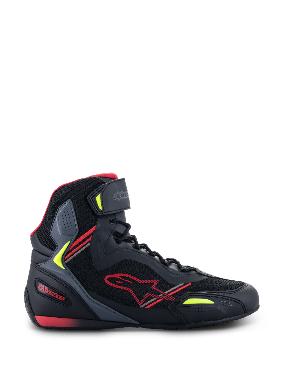 Alpinestars Faster-3 Rideknit Shoes - Black/Red/Yellow Fluo