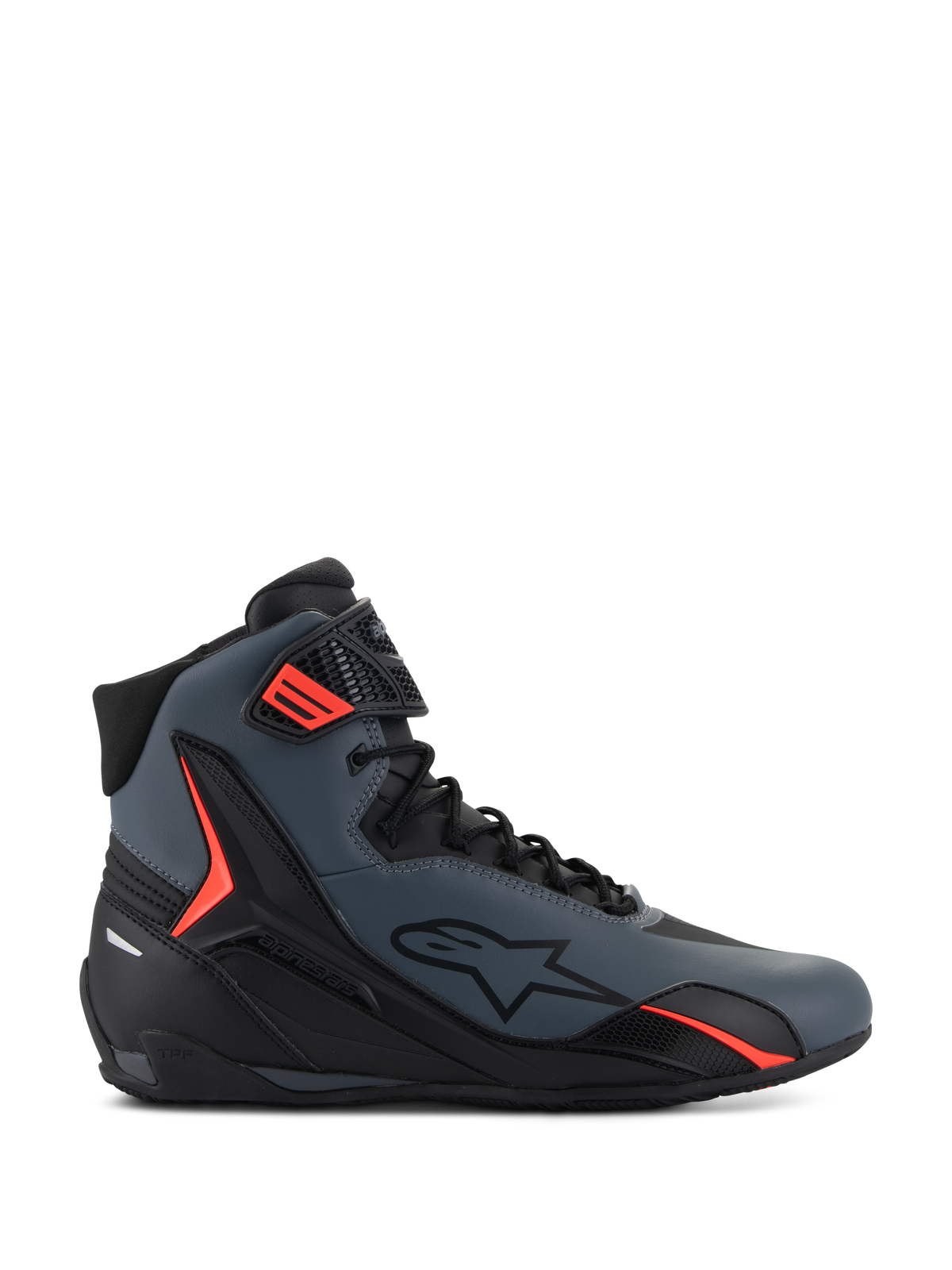 Alpinestars Faster-4 Shoes - Black/Gray/Red Fluo
