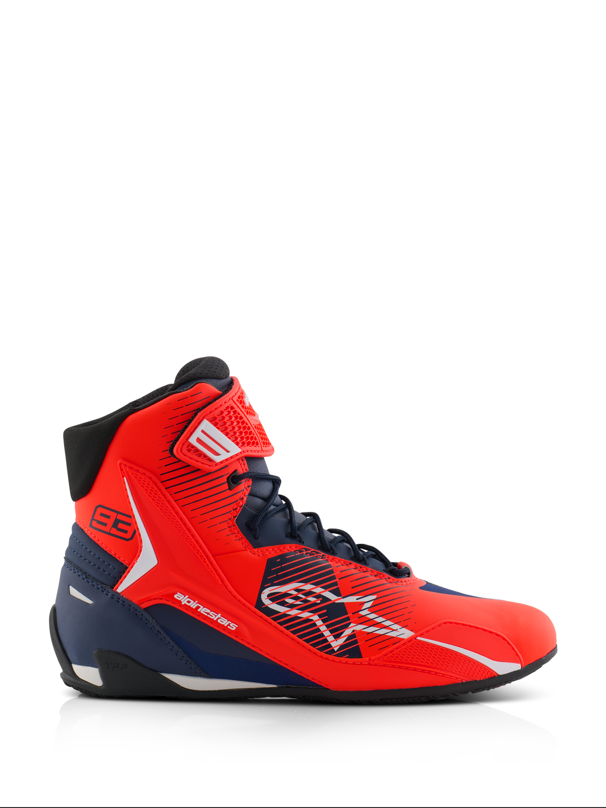 Alpinestars MM93 Faster-4 Shoes - Red Fluo/Dark Blue