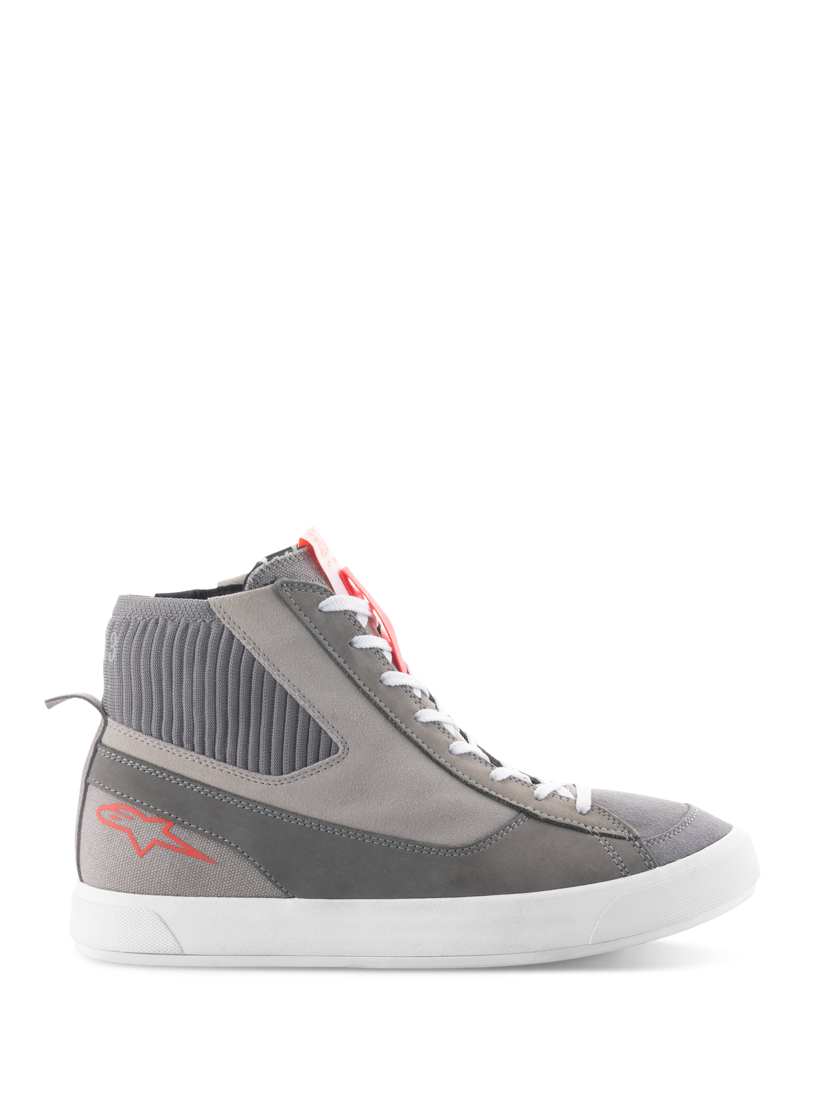 Alpinestars Stated Shoes - Light Gray/Red Fluo/White