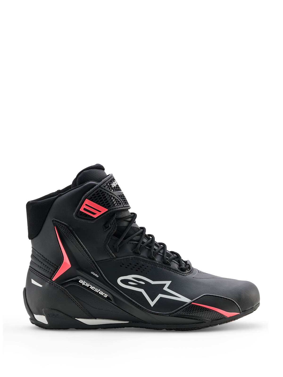 Alpinestars Womens Stella Faster-4 Drystar Shoes - Black/Gray/Coral Fluo
