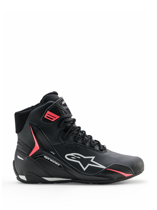 Alpinestars Womens Stella Faster-4 Drystar Shoes - Black/Gray/Coral Fluo