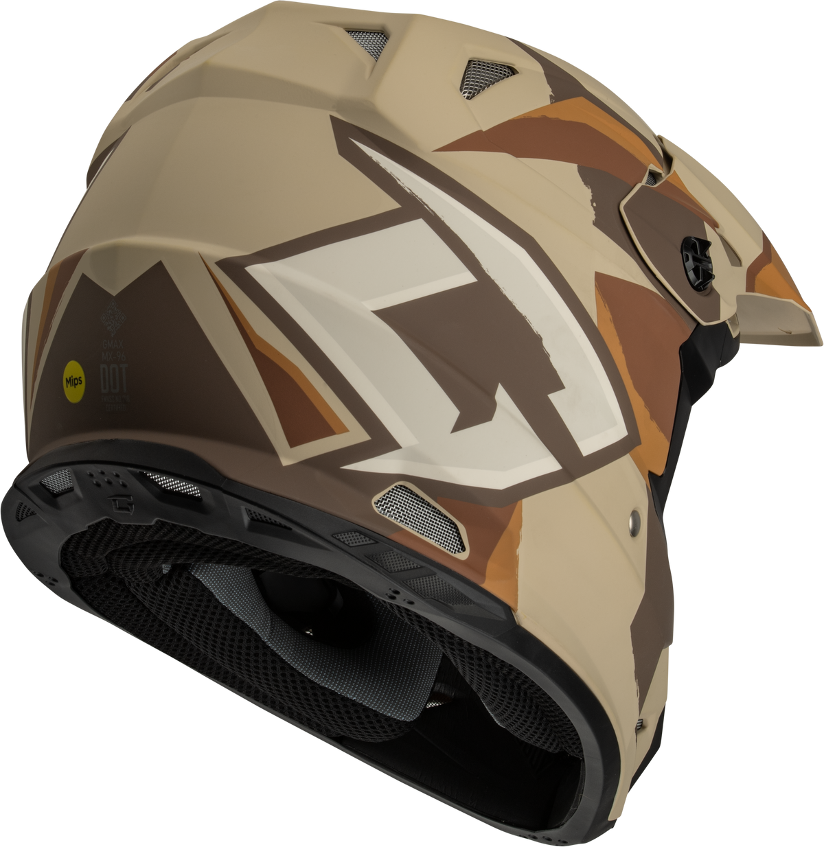 GMAX MX-96 Splinter Helmet Matte Brown/Tan/White