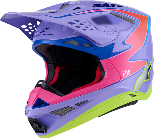 Alpinestars Supertech M10 Jett Lawrence R01 MIPS Helmet - Purple/Pink Fluo/Yellow Fluo Glossy