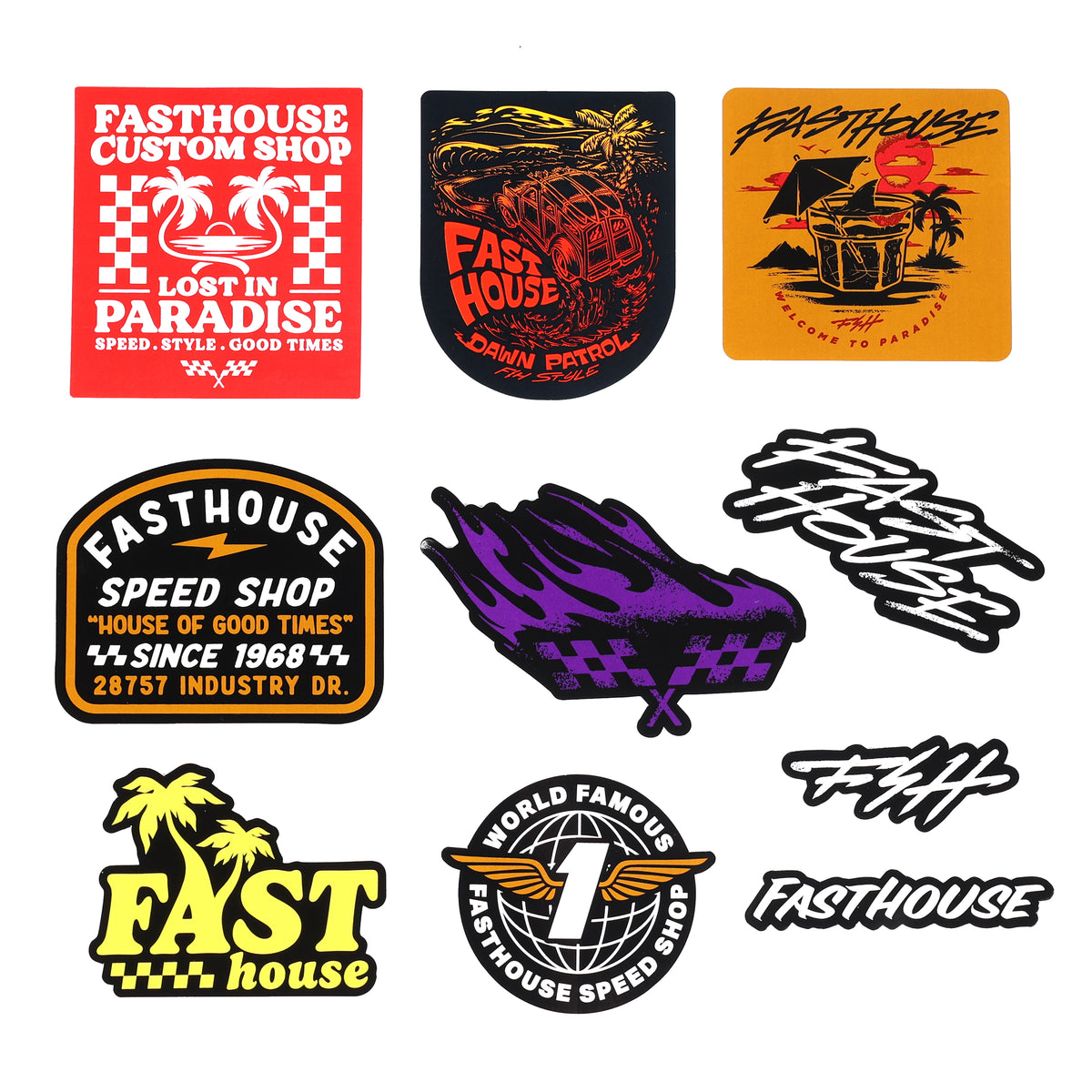 Fasthouse Summer '25 Lifestyle Decals - 10 Pack