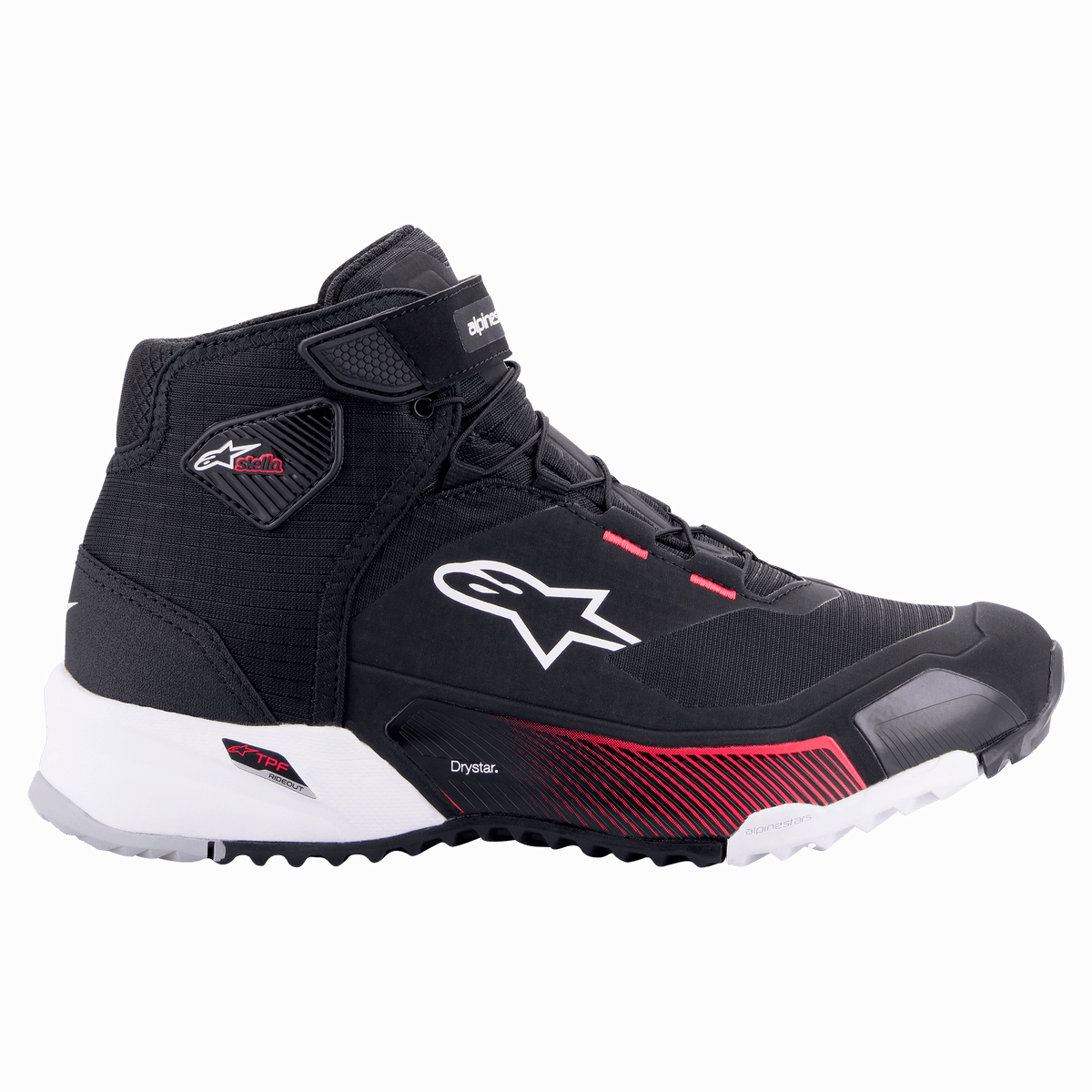 Alpinestars CR-X Womens Drystar Riding Shoes - Black/White/Diva Pink