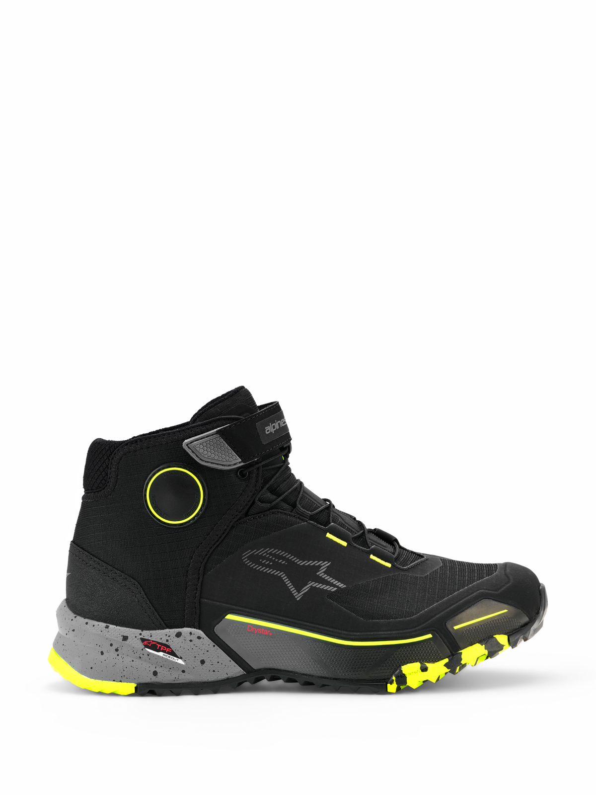 Alpinestars CR-X Drystar Riding Shoes - Black/Dark Gray/Yellow