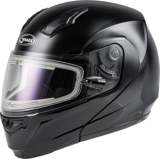 GMAX MD-04S Snow Helmet Solid w/Quick Release Buckle Electric Shield Black