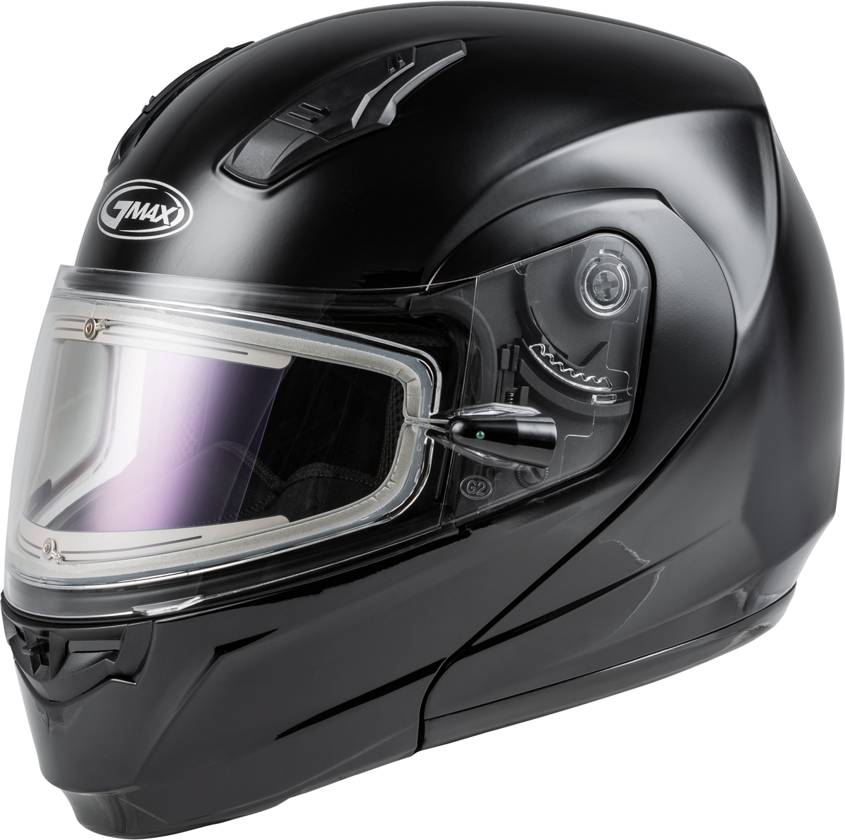 GMAX MD-04S Snow Helmet Solid w/Quick Release Buckle Electric Shield CLOSEOUT Black