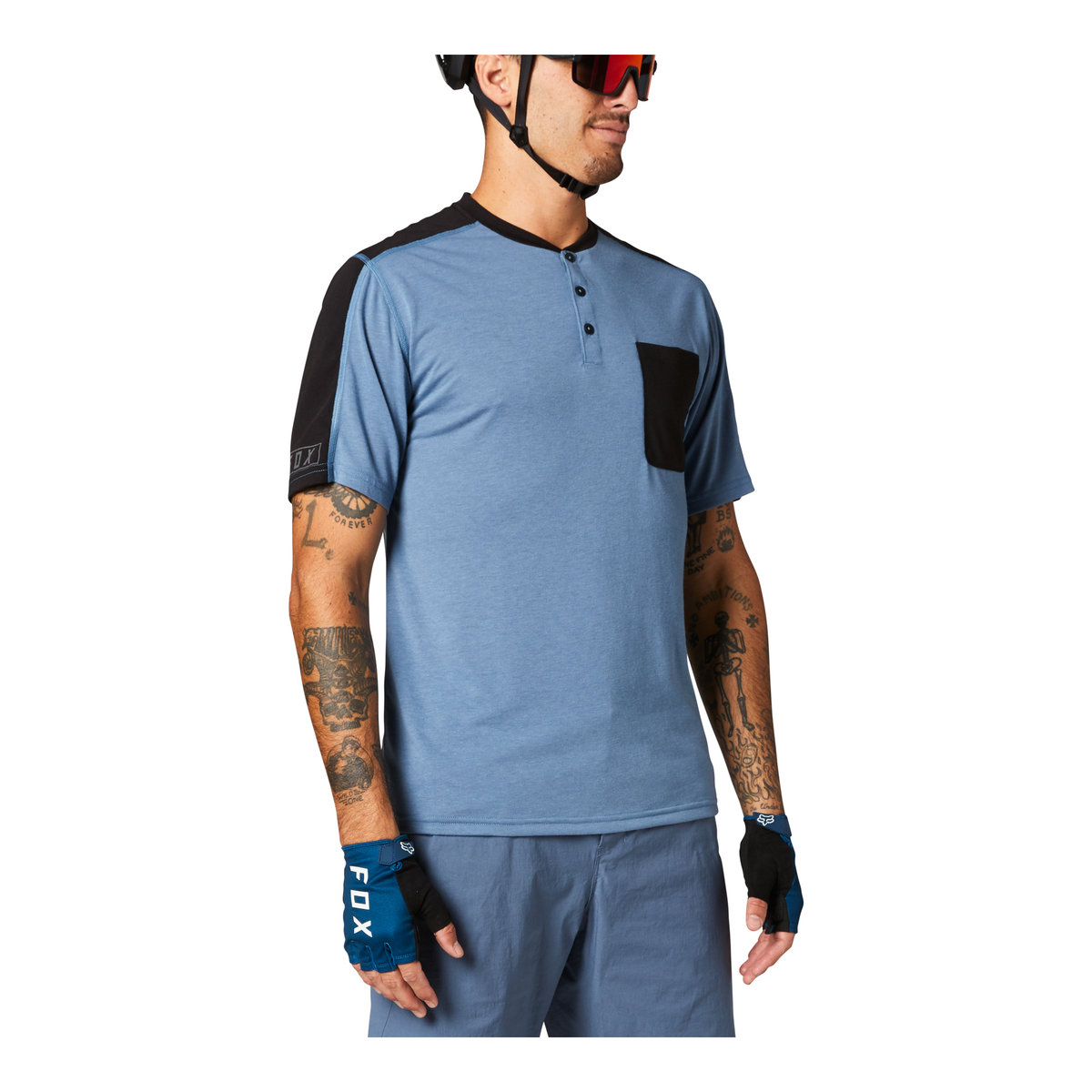 Fox Racing Ranger Dri-Release Henley Jersey CLOSEOUT - Matte Blue