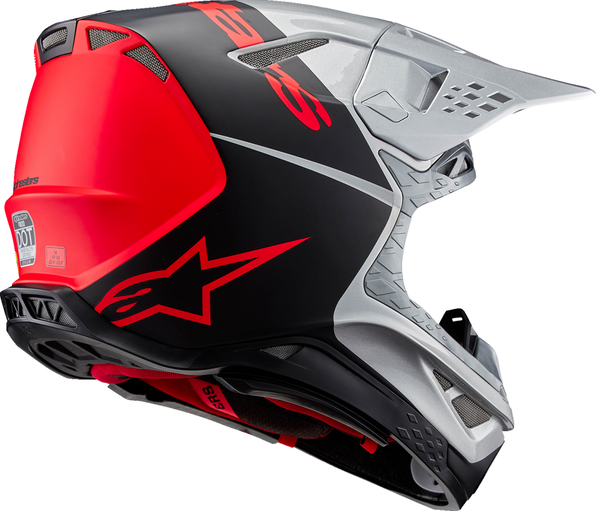 Alpinestars Supertech M10 Flood MIPS Helmet Gloss Silver/Black/Orange Fluo