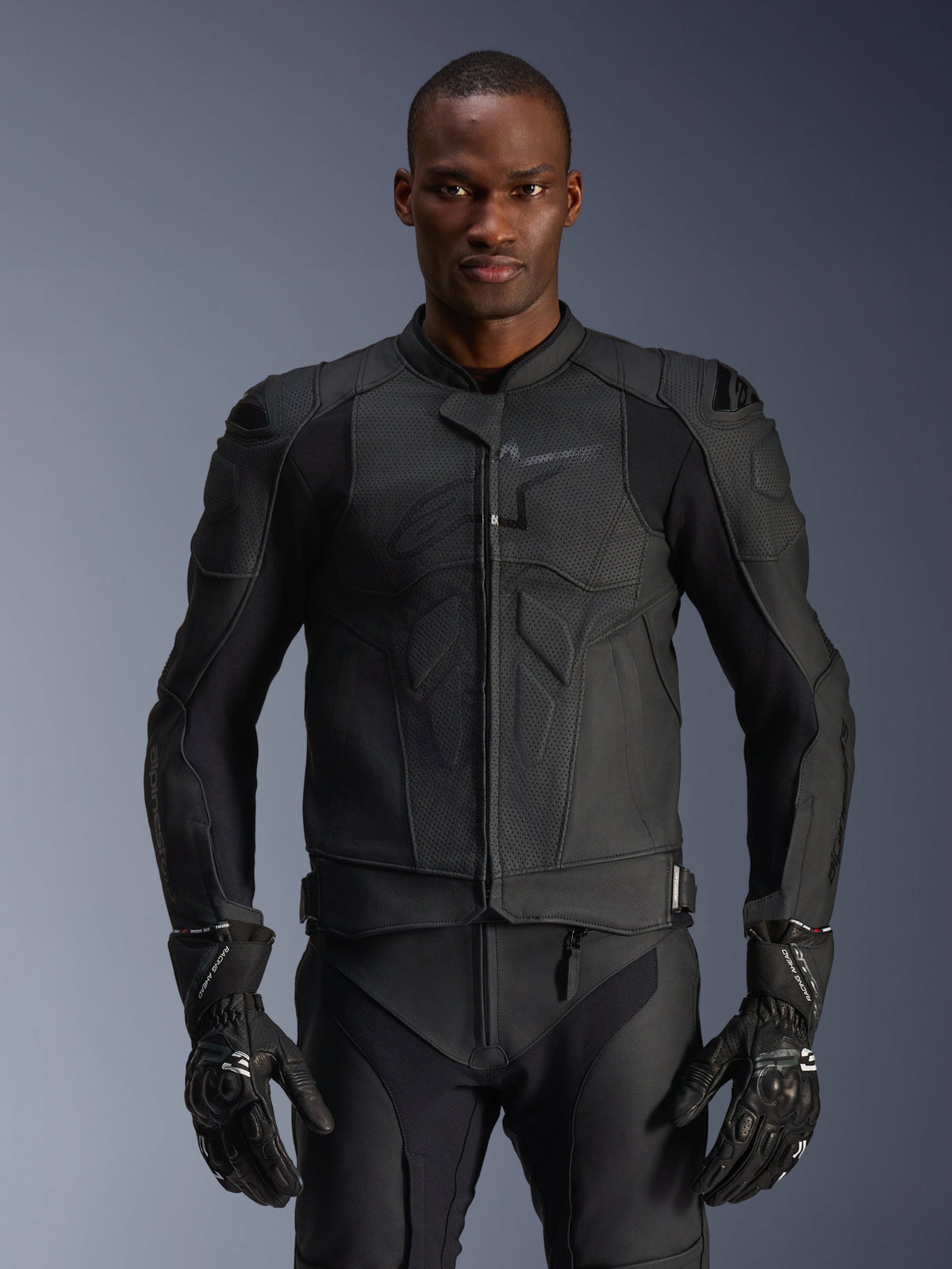 Alpinestars Dusk Airflow Leather Jacket - Black/Black