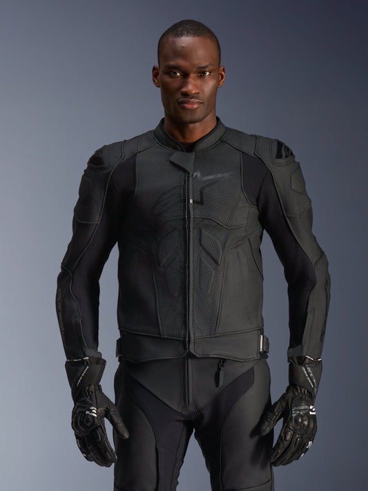 Alpinestars Dusk Airflow Leather Jacket - Black/Black