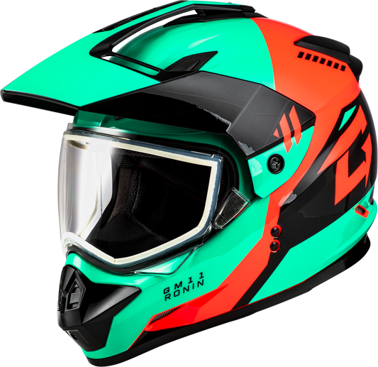 GMAX GM-11 Ronin Helmet CLOSEOUT Black/Aqua/Coral
