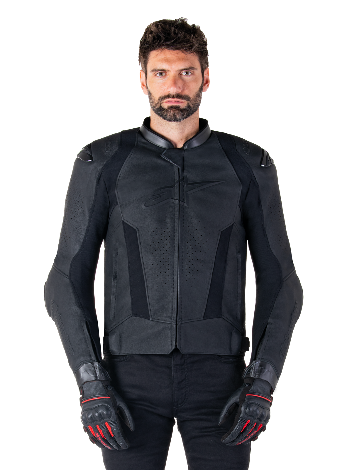 Alpinestars Missile V3 Leather Jacket - Black/Black