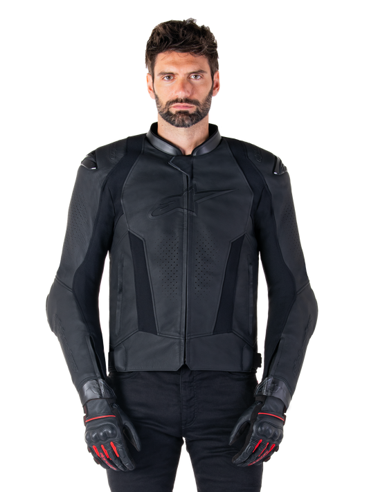 Alpinestars Missile V3 Leather Jacket - Black/Black